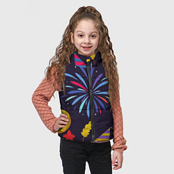 Детский жилет Новогодний фейерверк, цвет: 3D-черный — фото 2