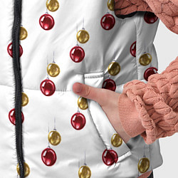 Детский жилет Золотые и красные елочные шары - паттерн, цвет: 3D-черный — фото 2