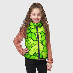 Детский жилет Неоновые салатовые осколки, цвет: 3D-красный — фото 2