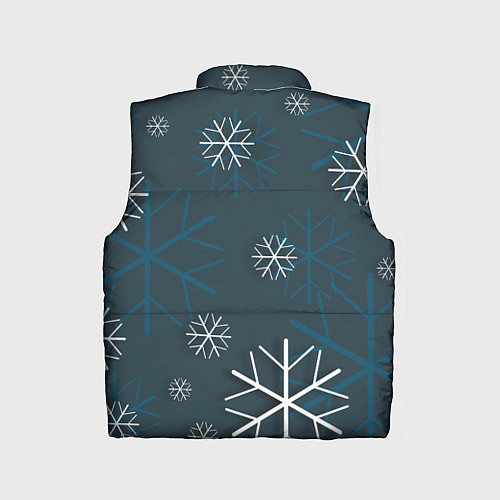 Детский жилет Белые снежинки на синем фоне / 3D-Светло-серый – фото 2