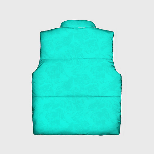 Детский жилет Яркий бирюзовый текстурированный / 3D-Черный – фото 2