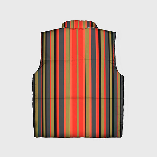 Детский жилет Вертикальные полосы в оранжево-коричневых тонах / 3D-Красный – фото 2