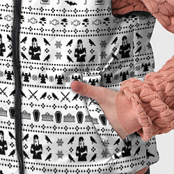 Детский жилет Black pattern Wednesday Addams, цвет: 3D-светло-серый — фото 2