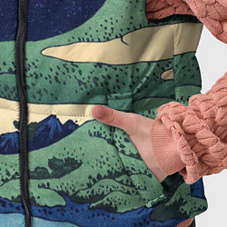 Детский жилет Журавли - японский художник Хокусай Фудзи, цвет: 3D-светло-серый — фото 2