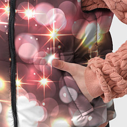 Детский жилет Сияние розовых и золотых блесток на черном фоне, цвет: 3D-черный — фото 2