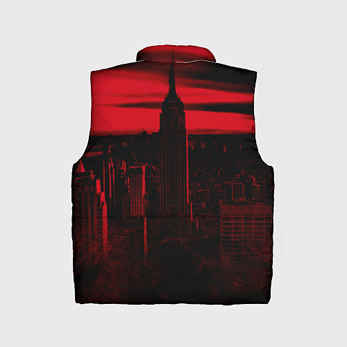 Детский жилет Город в красном цвете / 3D-Черный – фото 2