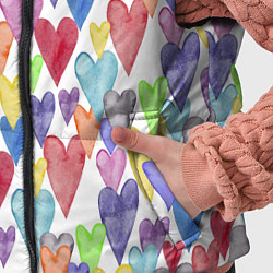 Детский жилет Разноцветные сердечки Калейдоскоп, цвет: 3D-черный — фото 2