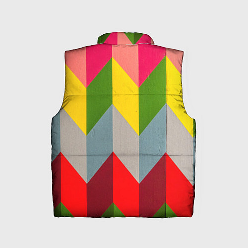 Детский жилет Разноцветный ромбический абстрактный паттерн / 3D-Черный – фото 2