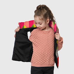 Детский жилет Разноцветный ромбический абстрактный паттерн, цвет: 3D-черный — фото 2