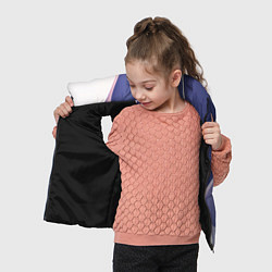 Детский жилет Узор из синих, фиолетовых, белых и оранжевых камне, цвет: 3D-черный — фото 2