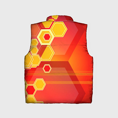 Детский жилет Текстура соты оранжевый / 3D-Черный – фото 2