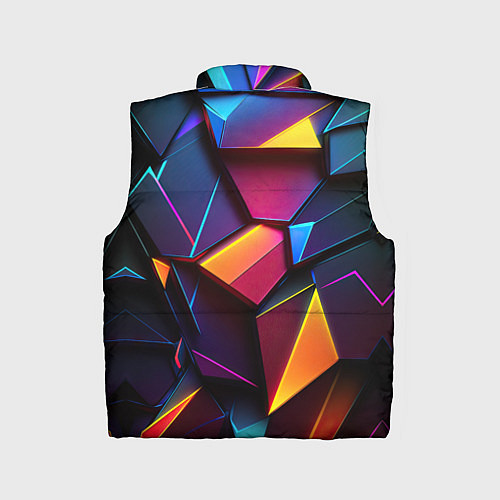 Детский жилет Неоновые абстрактные плиты / 3D-Черный – фото 2