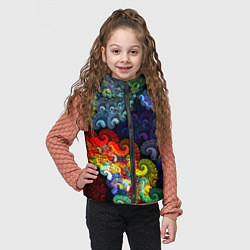 Детский жилет Фрактальный узор оптический, цвет: 3D-светло-серый — фото 2
