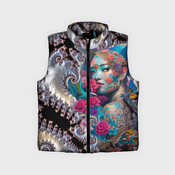 Детский жилет Japanese beauty - irezumi, цвет: 3D-черный