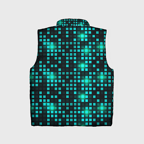 Детский жилет Светящиеся неоновые квадраты / 3D-Черный – фото 2