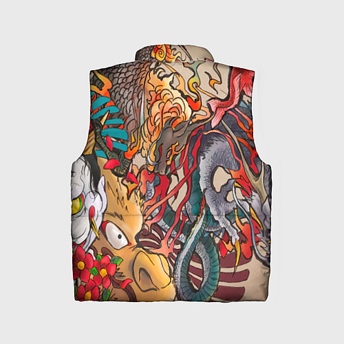 Детский жилет Иредзуми: демон и дракон / 3D-Черный – фото 2