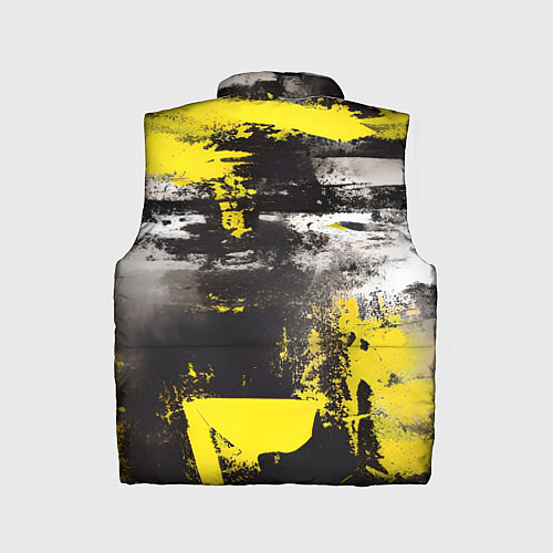 Детский жилет Черно-желтая абстракция, нейросеть / 3D-Черный – фото 2