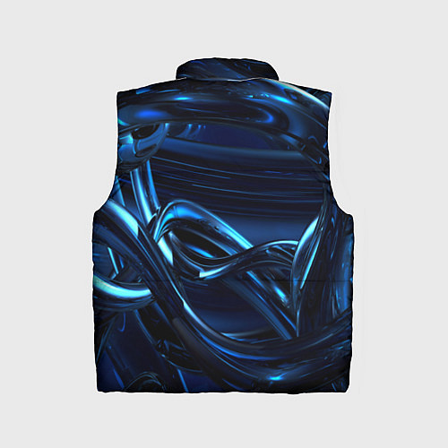 Детский жилет Фрактальный узор волны / 3D-Черный – фото 2