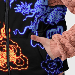 Детский жилет Парящие неоновые драконы, цвет: 3D-светло-серый — фото 2