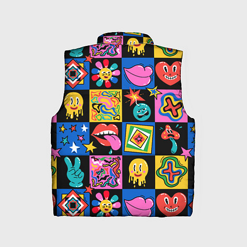 Детский жилет Funny cartoon characters / 3D-Черный – фото 2