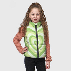 Детский жилет Зеленые сердца - индикид паттерн, цвет: 3D-черный — фото 2