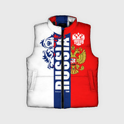 Детский жилет Russia national team: white blue red, цвет: 3D-черный