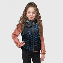 Детский жилет Взрыв синих плит, цвет: 3D-черный — фото 2