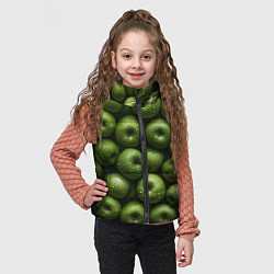 Детский жилет Сочная текстура из зеленых яблок, цвет: 3D-светло-серый — фото 2