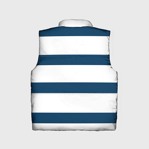 Детский жилет Бело-синий полосатый узор / 3D-Черный – фото 2