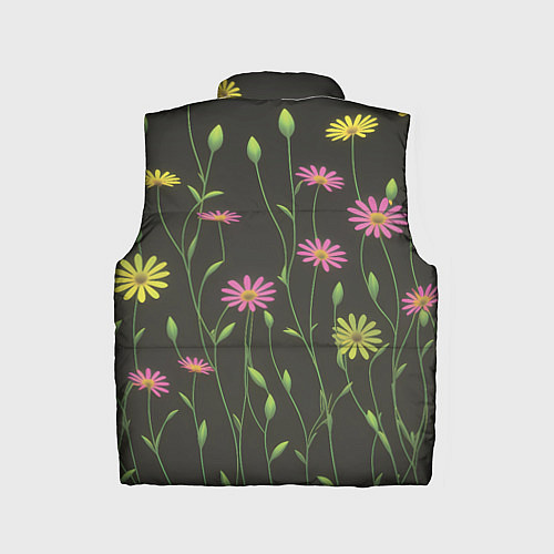 Детский жилет Полевые цветочки на темном фоне / 3D-Черный – фото 2