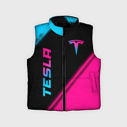 Детский жилет Tesla - neon gradient: надпись, символ