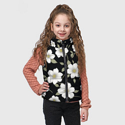 Детский жилет Белые цветы крупным планом, цвет: 3D-светло-серый — фото 2