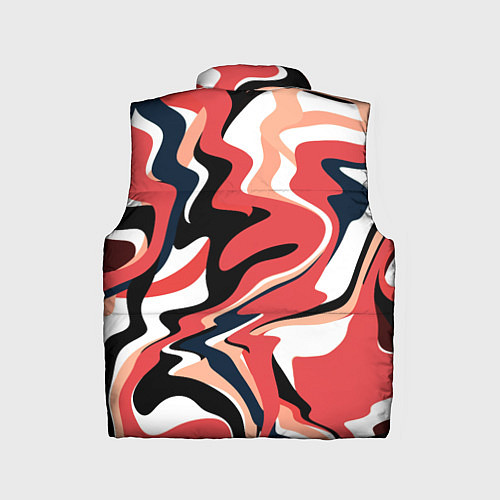 Детский жилет Абстракция кривые линии черно-красный / 3D-Светло-серый – фото 2