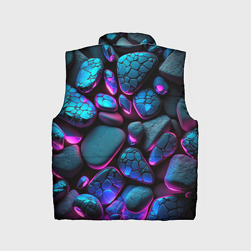 Детский жилет Неоновые камни / 3D-Черный – фото 2