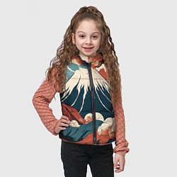 Детский жилет Ретро Фудзияма, цвет: 3D-черный — фото 2