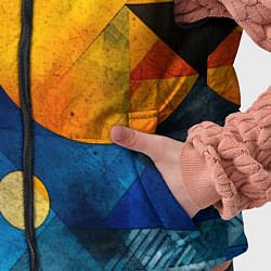 Детский жилет Жёлтая и синяя геометрия, цвет: 3D-черный — фото 2