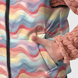 Детский жилет Абстрактные волны пастельные тона, цвет: 3D-черный — фото 2