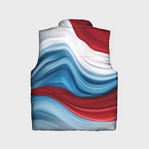 Детский жилет Белые синие красные волны / 3D-Светло-серый – фото 2
