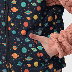 Детский жилет Темный космос с планетами паттерн, цвет: 3D-черный — фото 2