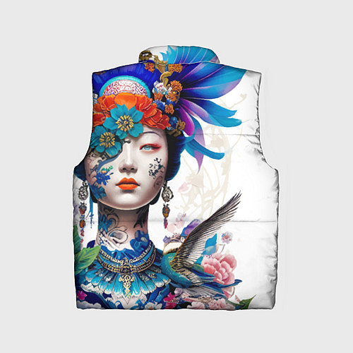 Детский жилет Japanese girl - irezumi - tattoo / 3D-Красный – фото 2