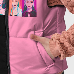 Детский жилет Группа Black pink на черно-розовом фоне, цвет: 3D-черный — фото 2
