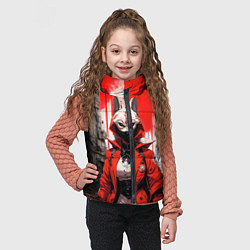 Детский жилет Девушка в маске кицунэ, цвет: 3D-красный — фото 2