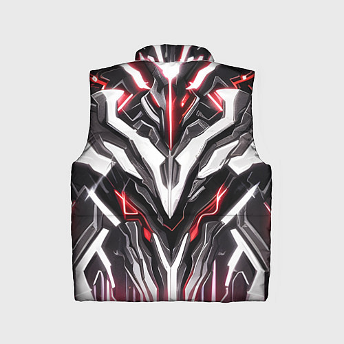 Детский жилет Неоновая кибер броня красная / 3D-Черный – фото 2
