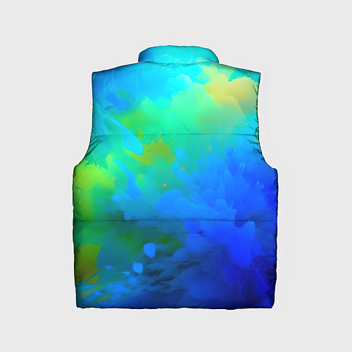 Детский жилет Градиент сине-зелёных оттенков - нейросеть / 3D-Черный – фото 2