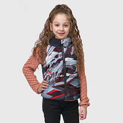 Детский жилет Череп киберпанк, цвет: 3D-светло-серый — фото 2