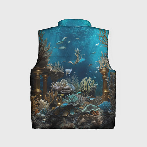 Детский жилет Механическая акула / 3D-Светло-серый – фото 2