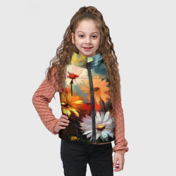 Детский жилет Маслянные ромашки, цвет: 3D-светло-серый — фото 2