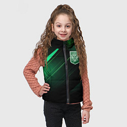 Детский жилет Герб РФ зеленый черный фон, цвет: 3D-светло-серый — фото 2