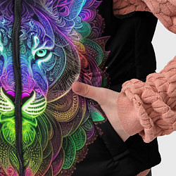 Детский жилет Разноцветный неоновый лев, цвет: 3D-черный — фото 2