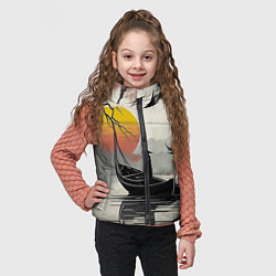 Детский жилет Красота Японии, цвет: 3D-светло-серый — фото 2